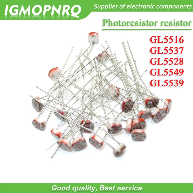 

100pcs photoresistor resistor 5516 5537 5528 5549 5539 light dependent resistor photosensitive resistance IGMOPNRQ