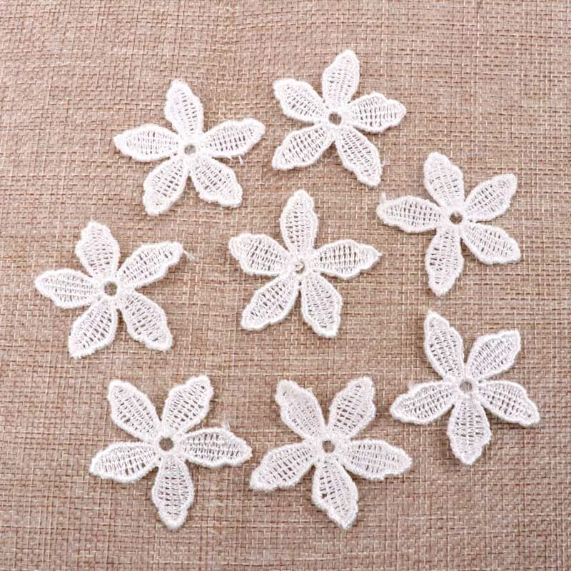 20pcs bellissimo fiore colore bianco pizzo ricamato accessori nastro di pizzo decorazione cucire su pizzo Guipure fai da te 40mm