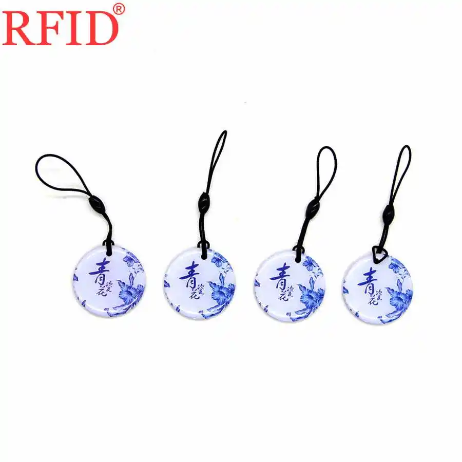 UID S50 1K 13.56Mhz Rewritable Card Changeable Keyfob RFID Keychain Circular Dropping Glue Token Duplicate Clone Badge Card 1pcs