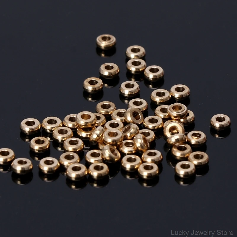 100Pcs Metal Smooth Flat Spacer Disc Heishi Rondelle Beads Diy Jewelry Findings 3mm-6mm