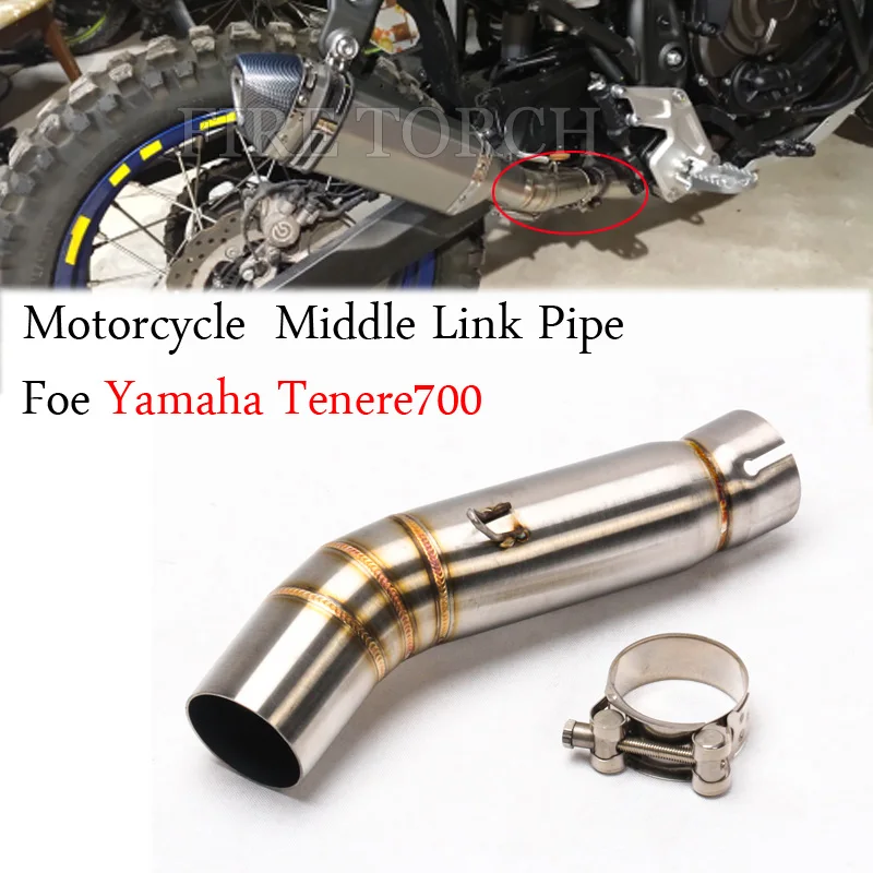 Slip On For Yamaha Tenere700 Tenere 700 Motorcycle Exhaust Muffled Silencer Escape Stainless Steel Connection Middle Link Pipe