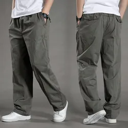 Pantalones Cargo de algodón para hombre, pantalones de trabajo negros de talla grande, Joggers de escalada informales de verano, pantalones de chándal deportivos, primavera y otoño