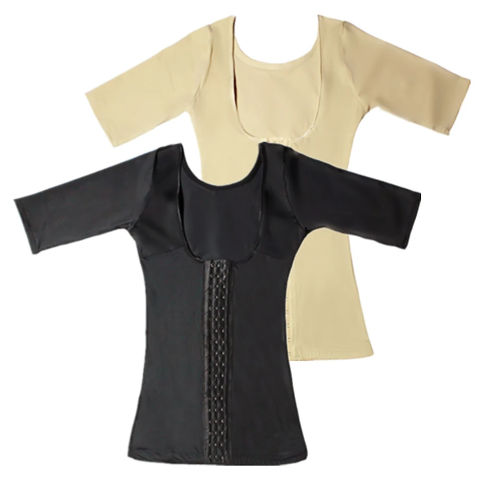 Neues nahtloses Kurzarm-Shapewear-Oberteil zur Taillen- und Bauchkontrolle, Korsett-Unterhemd für Damen, Shaper-Oberteil, Bluse – Detail 7