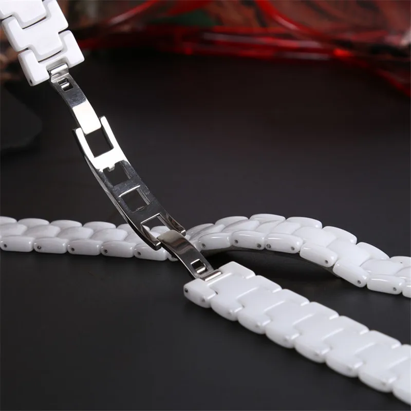 14mm Straight Port 7mm Notch Port watch bracelet white black strap wristwatches band water resistant 100% Ceramic