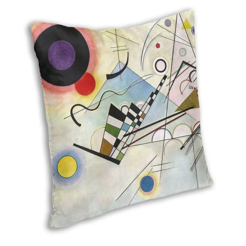 Composition By Wassily Kandinsky Square Pillow Cover Decoration Abstract Pattern Cushions Throw Pillow for Sofa  Printing