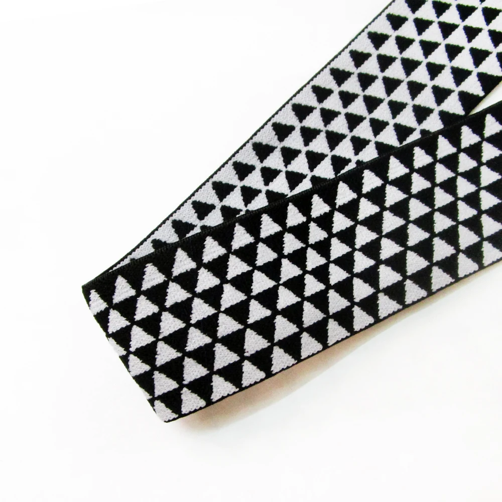 4CM Elastic band black white checkered rubber band classic spring webbing for clothing pants diy sewing supplies and accessories