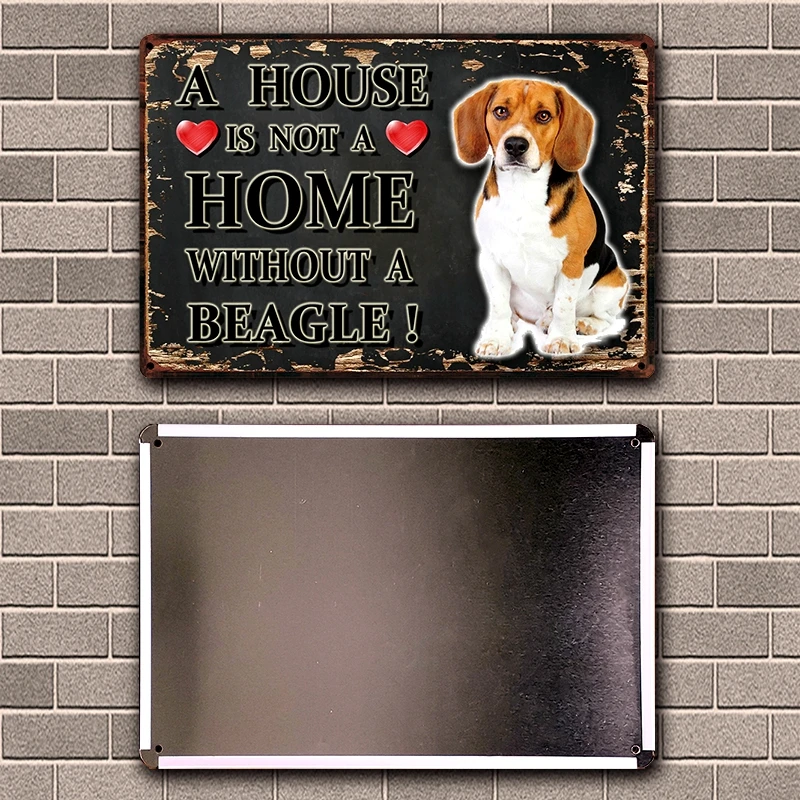 [ Kelly66 ] Pets Warning Dogs Rules Shiba Inu And Great Pyrenees Metal Sign Home Decor Bar Wall Art Painting 20*30 CM Size DG-34