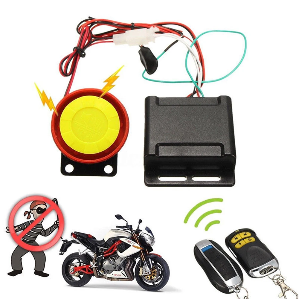 12V Car and Motorcycle Alarm 125db Remote Control Key Shell Motorcycle Speakers Bike Alarm For Motorcycle Bike