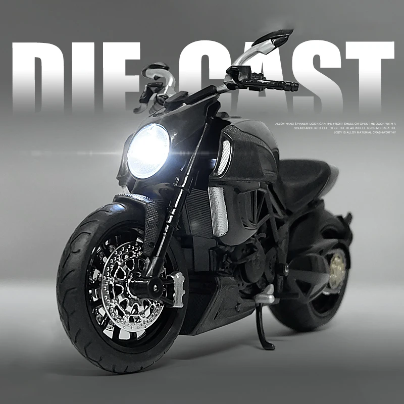 1:12 Ducati Diavel Carbon Red Die Cast Vehicles Collectible Hobbies Sound and light Motorcycle Model Toys Christmas gifts