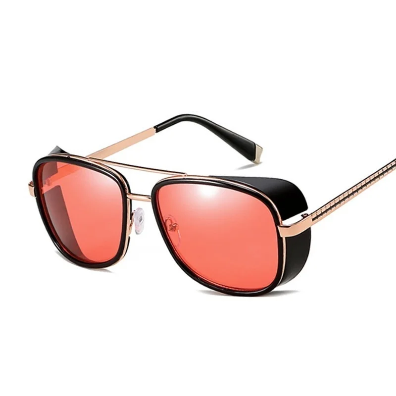 Metal Punk Steampunk Sunglasses Men Women Fashion Glasses Brand Designer Retro Frame Vintage Classic Red Oculos De Sol