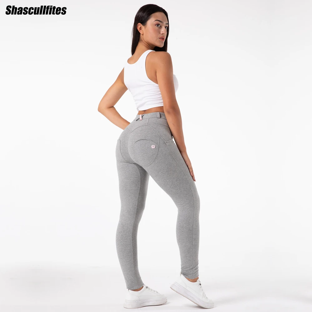 Shascullfites Scrunch Bum Leggings Yoga Pants Tummy Control Stretchy Workout Leggings Booty Tights Fitness Leggings