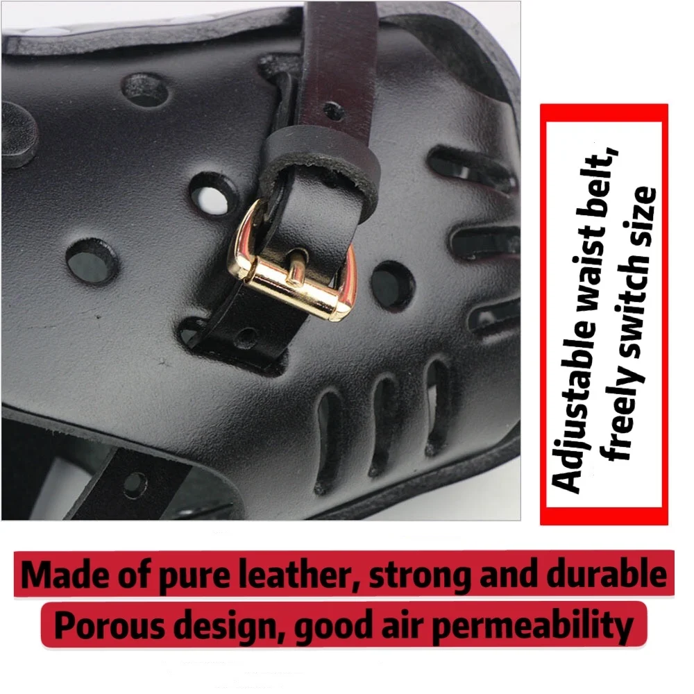 Cowhide Dog Muzzle German Shepherd Protective Bite Pad Durable Bite Resistant Breathable Interactive Dog Accessories