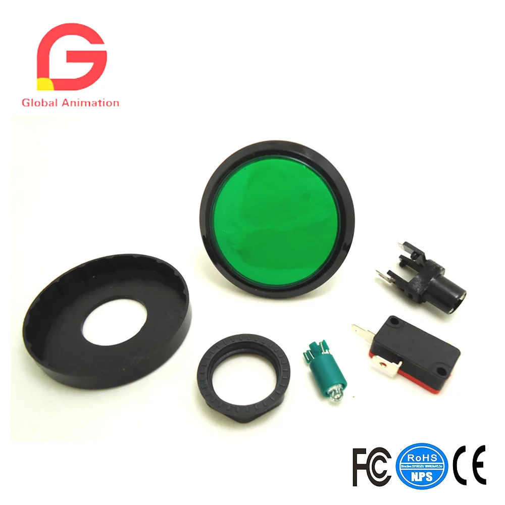 10 STKS 60 MM/Neu 5 V LED Licht Lamp Grote Ronde Arcade Video Game Speler Drukknop Micro schakelaar Voor Machines