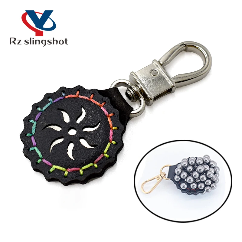 Portable Strong Suction Magnet Key Ring Pendant Decoration Outdoor Hunting Shooting Magnetic Keychain for Slingshot Steel Ball