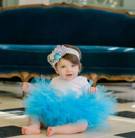 Lovely Baby Aqua Tutu Skirts Infant Toddler Girls Tulle Pettiskirt Underskirts Newborn Birthday Party Photography Costume Skirts