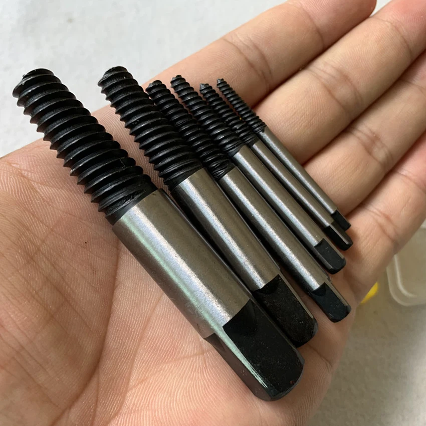 6PCS/Set Screw Extractor Easy Out Set Drill Bits, Damaged Screw Extractor Guide Broken Damaged Bolt Remover Tools Kit M3-M5