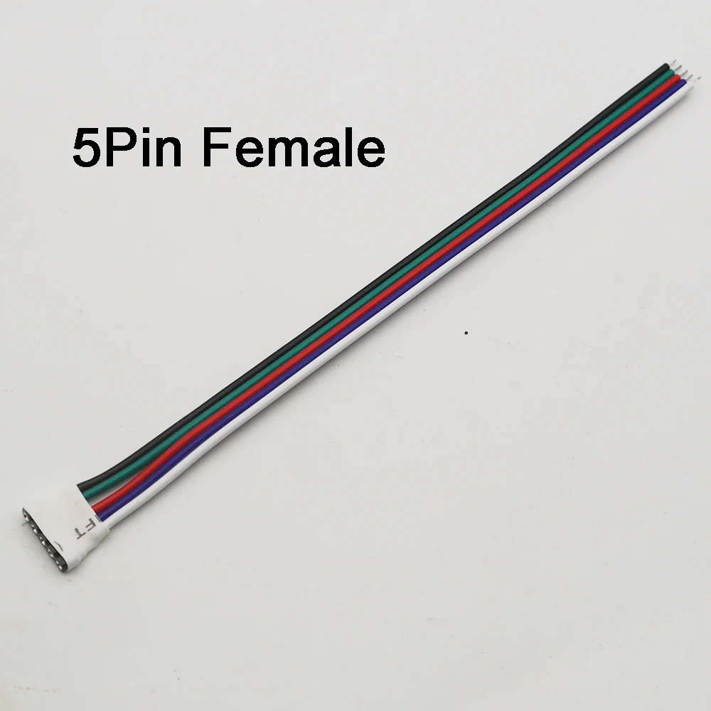 5pcs  Male Female 4pin 5Pin LED Strip Light Cable Connector Adapter Wire RGB RGBW Lamp Tape RGB RGBW Controller Connection