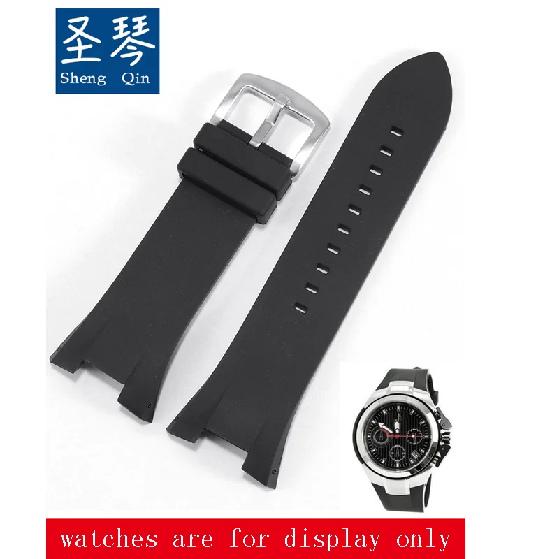 

Replacement Strap For A-RMANI AX-1050 1803 1802 Series Black Rubber Watchband Pin Buckle Men's Watch Accessories