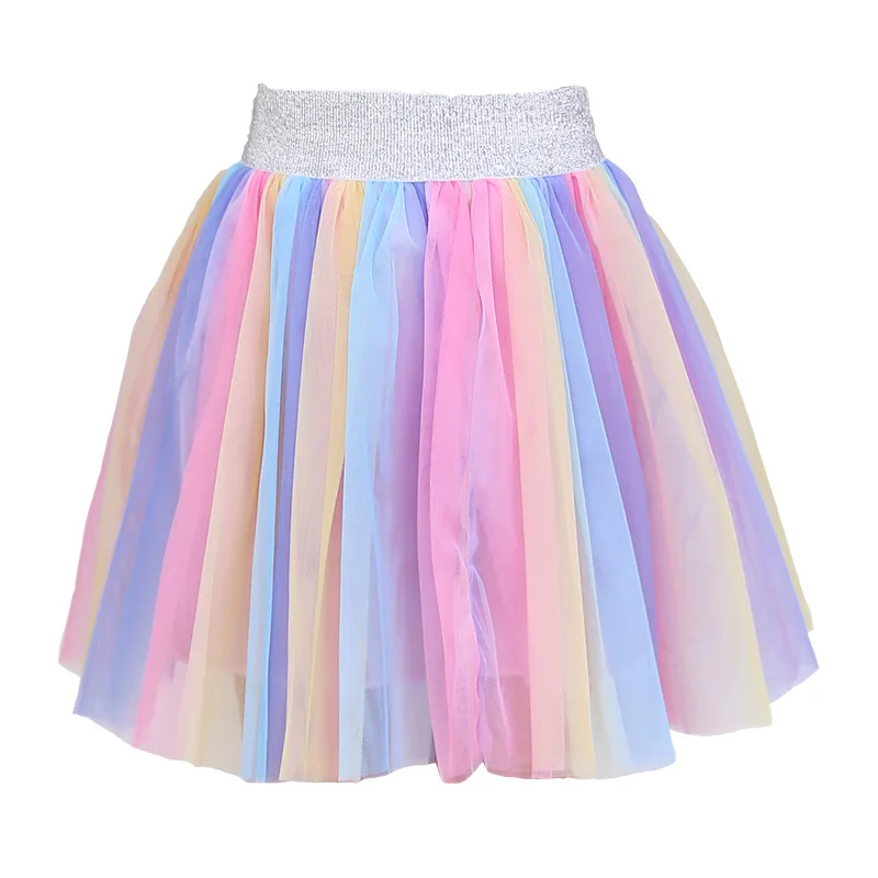 Gonna colorata per bambini Ragazze Velo con paillettes Stella Tutu da palcoscenico Soffice vestire oggetti di scena Balletto Danza Cosplay Halloween