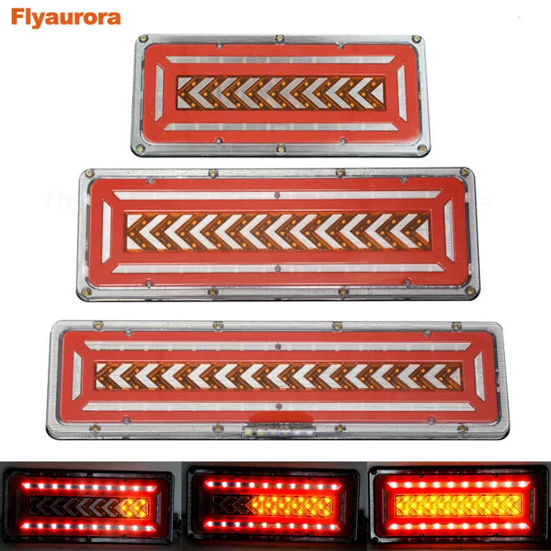 

2PCS 24V Turn Signal Indicator LED TailLights Trailer Truck Caravan Taillight Rear Reverse Brake Stop Lamp Number Plate Light