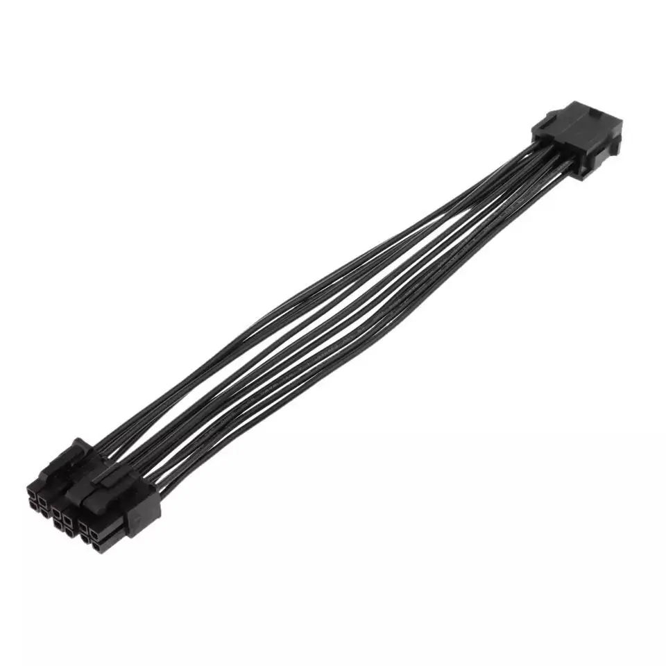 20Cm Cpu 8Pin Om 8 + 4pin Voeding Verlengkabel Cord Lead Mouw Zwart