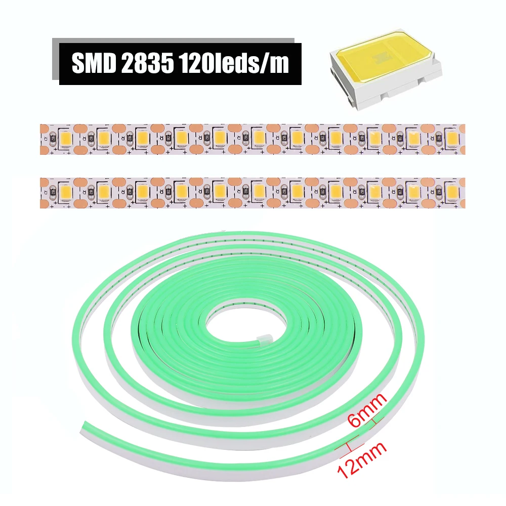 Neonowy pasek LED czujnik światła PIR czujnik 2835 5V bateria USB silikonowy neonowy pasek 120 leds/m IP67 wodoodporny elastyczny Neon