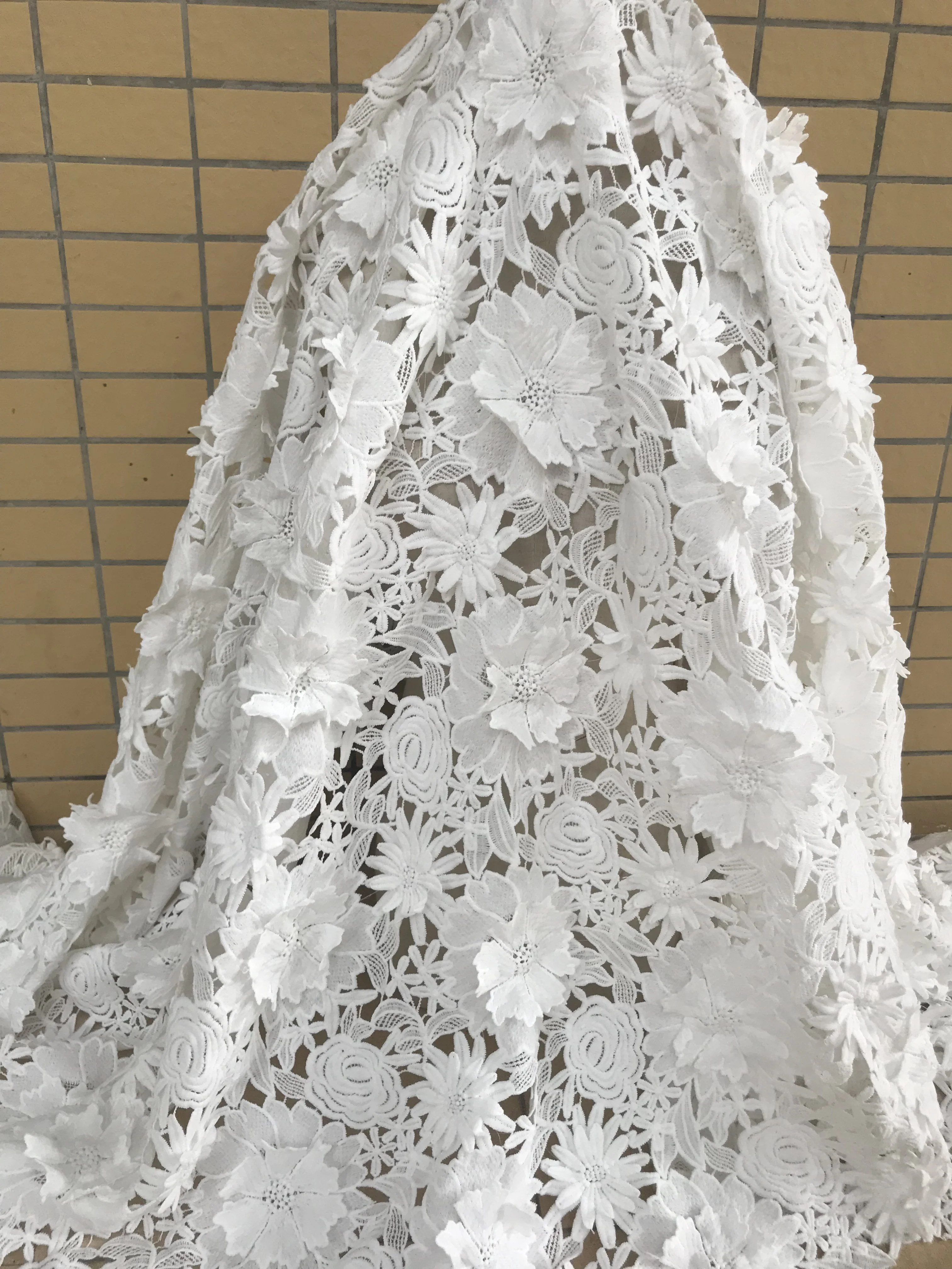 sexy french net with ZH-58883 white embroidery mesh tulle lace fabric for wedding/evening dress/party
