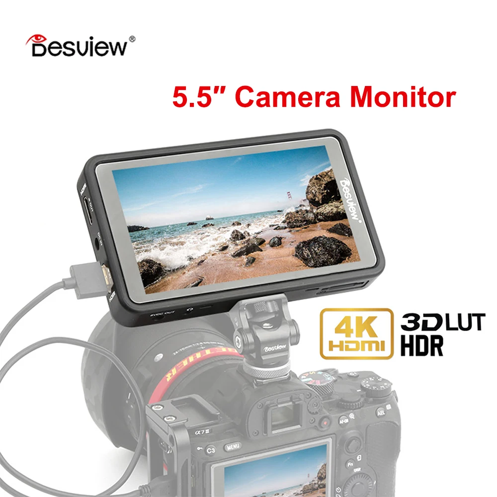 Besview Desview R5 II 4K Monitor 5.5 Inch on Camera DSLR Touch Screen 3D LUT 1920x1080 Video 4K Camera Field Monitor