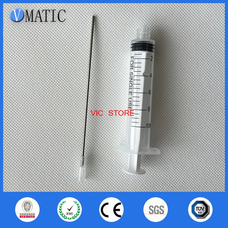 Free Shipping 10ml/10cc Luer Lock Dispensing Syringes With 16G Blunt Tip Fill Needles 10cm Tubing Length Dispensing Needles