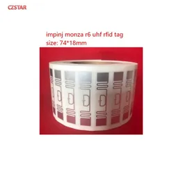 Czstar-Étiquettes RFID impaccédez Monza R6 uhf, longue portée, puce r6 epc gen2, étiquette UHF passive, autocollants incrustation humide, 100 pièces