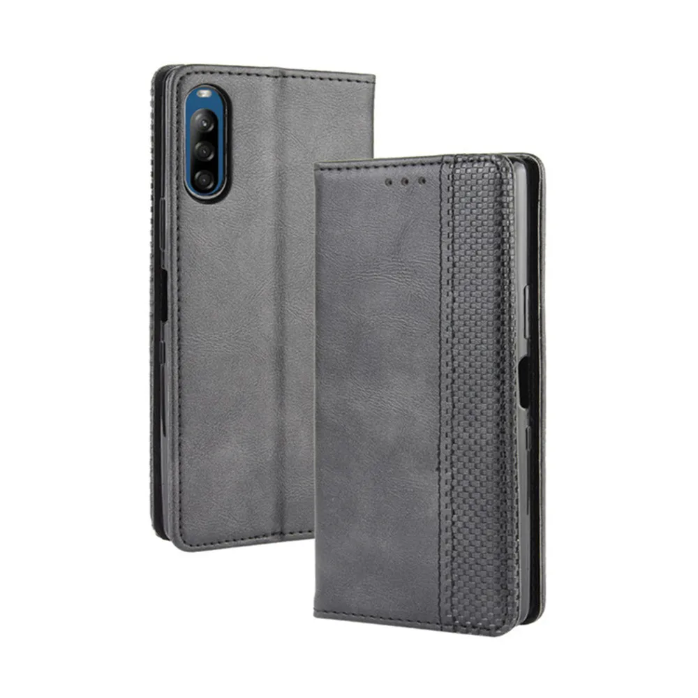Para sony xperia l4 caso 6.2 polegada de luxo flip couro do plutônio carteira adsorção magnética caso para sony l4 l 4 sacos protetores do telefone
