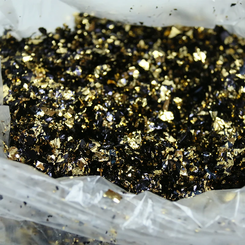 

Imitation Gold Leaf Flakes for Nail Decoration Gilding Painting Arts Crafts Black Gold Foil Fragments 75g/bag Gold Foil Flakes