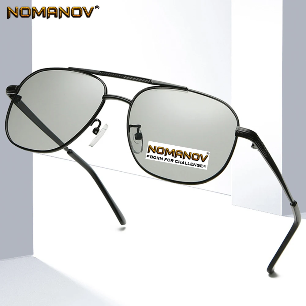 Pilot Al-mg Frame Photochromic Polarized Prescription Sunglasses Custom Made Myopia Minus Lens -1 -1.5 -2 -2.5 -3 -3.5 -4 To -6