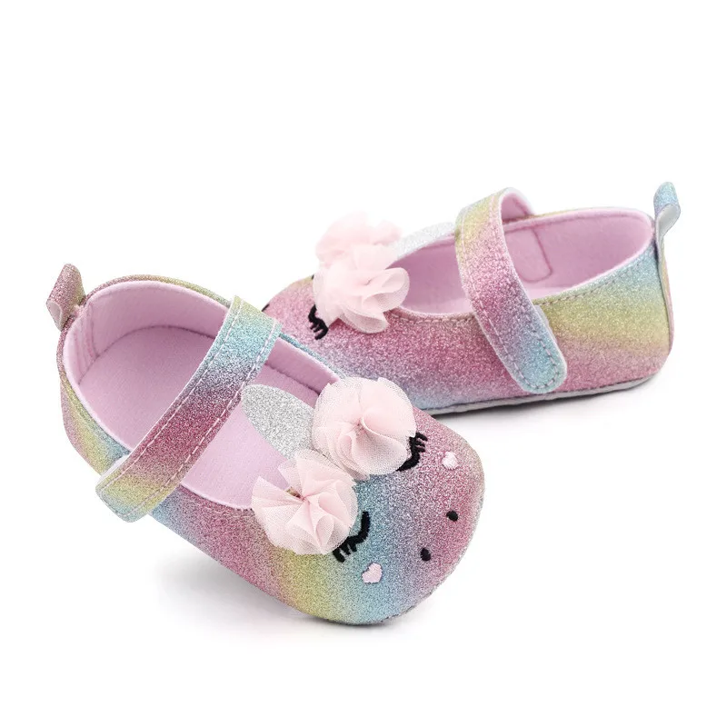 Bonito dos desenhos animados do bebê meninas berço sapatos recém-nascidos moda bling sola macia primeiros caminhantes primavera outono infantil