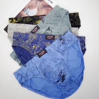 5Pcs/Lot Summer Men's Underwear 100% Cotton Mens Briefs Plus Size Men Underwear Panties 4XL/5XL/6XL Men's Breathable Panties 5