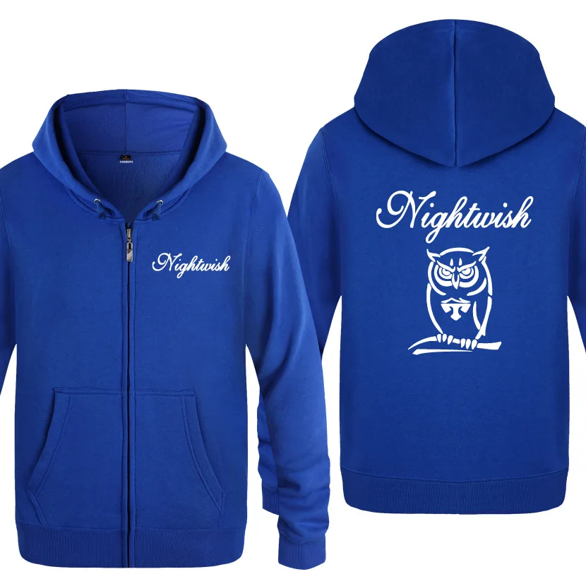 New Design Nightwish Printed Mens Hoodie High Quality Fleece Long Sleeve Hip Hop Man Zipper Jacket Sweatshirt Moleton Masculino