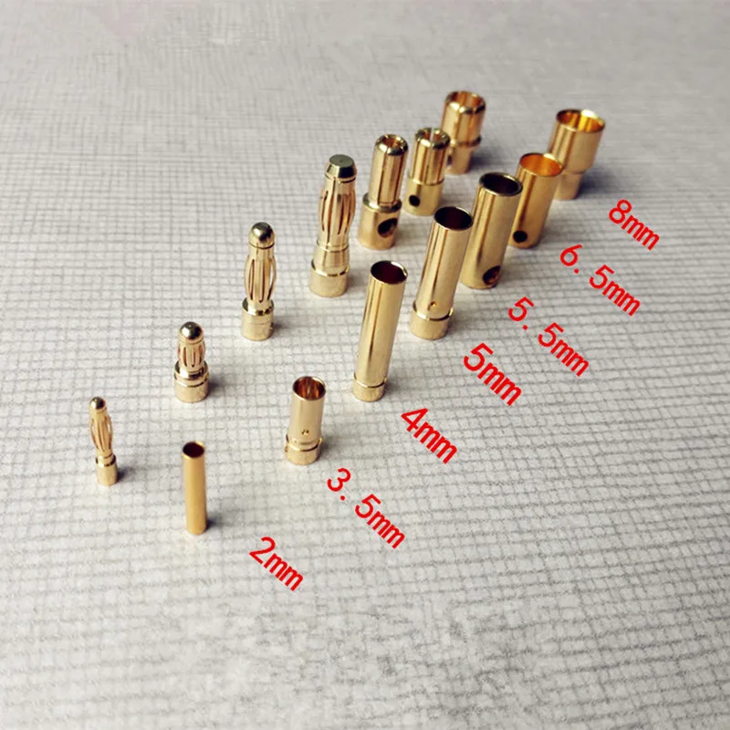 2000pcs 4mm Male 100pcs 4mm Female 10000pcs 2mm Male 1000pcs 2mm Female RC Model Li-Po Battery Banana Bullet Connector Plug