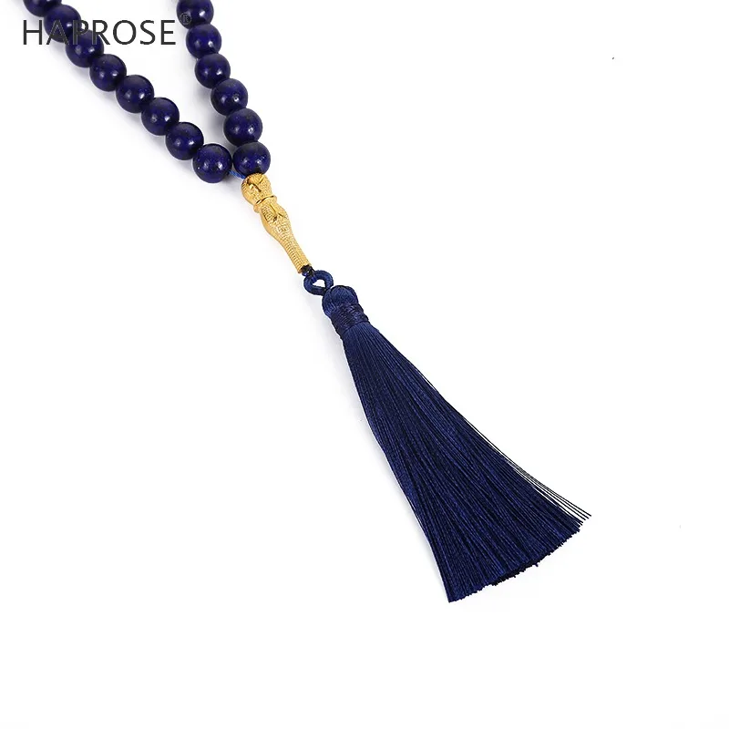Natural Lapis lazuli Stone Rosary 33 99 Muslim Tasbih Eid Gift For Man Islam Prayer Beads Misbaha Islamic Bracelets Gift