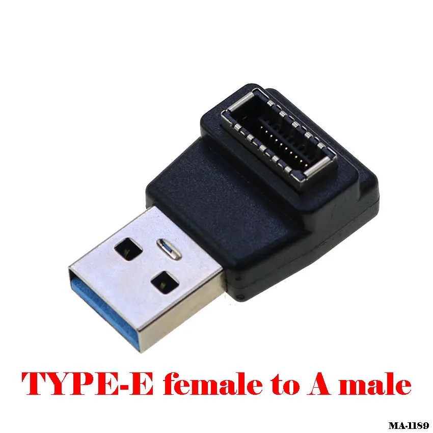 1PCS motherboard cable adapter Elbow USB connector extension plug converter Type-E female to C to E to A male adapter