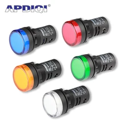 고휘도 LED 전원 표시기, 파일럿 신호등 램프, AD16-22 패널 마운트, 레드 그린 화이트, 22mm, 12V, 24V, 220V, 380V, 1 개