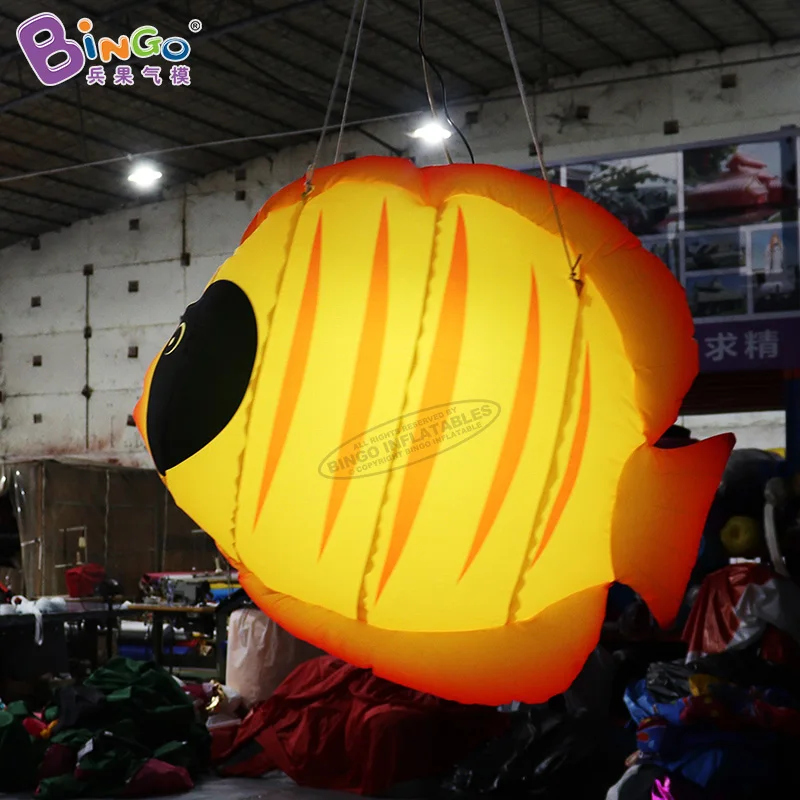 Ocean series 1x0.6x0.87 meters inflatable fish with led lighting for decoration / hanging inflatable tropical fish for event