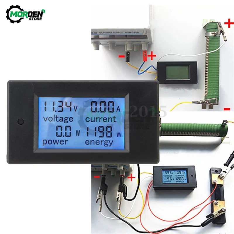 Imagem -05 - Lcd Digital Voltímetro e Amperímetro dc Tensão Atual Medidor de Energia Detector de Shunt em 20a 50a 100a 6.5 v 100v ac 80260v