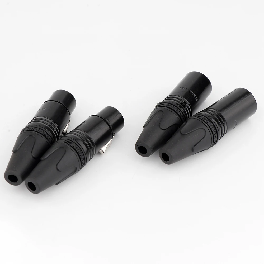 HIFI NEUTRIK 3Pin XLR Plug Microphone Audio Adapter Plug XLR Male Female Connector 2pcs Male + 2pcs Female Jack Stereo Adapter