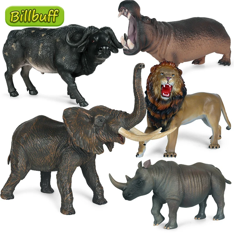 Large Simulation PVC Jungle Wild Animal Zoo Elephant Lion Tiger Rhino Model PVC Action Figures Educational toy for children Gift