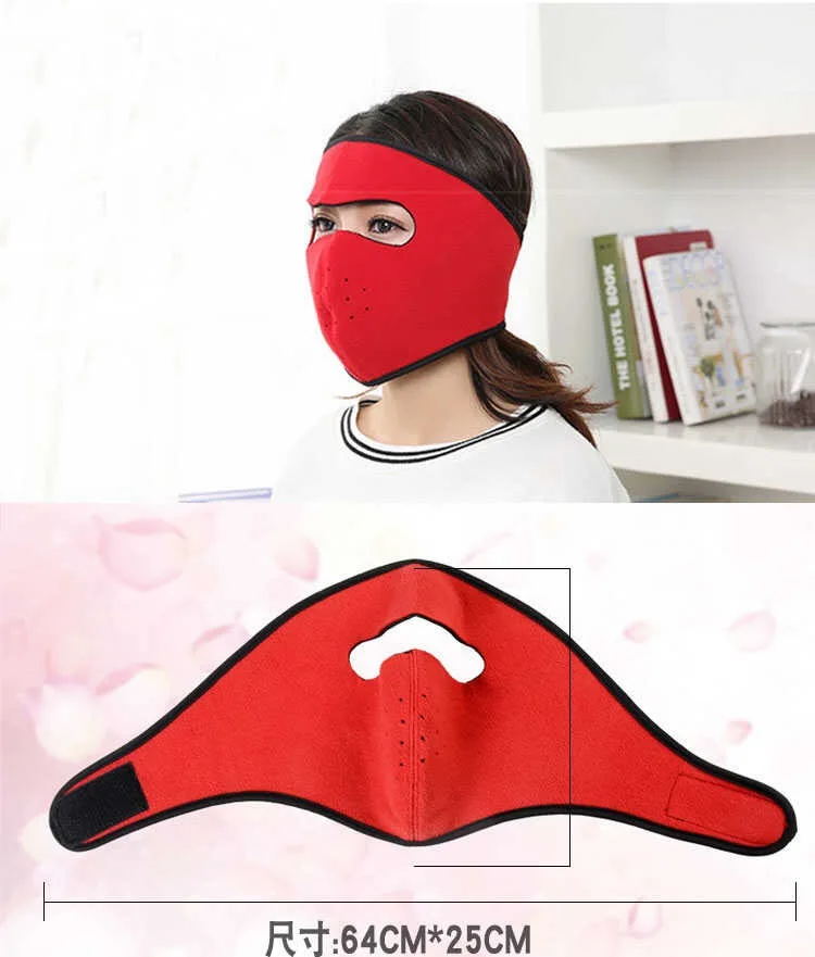 [both men and women] autumn and winter cycling mask heating thickened mask earmuffs integrated ear-protecting warm mask