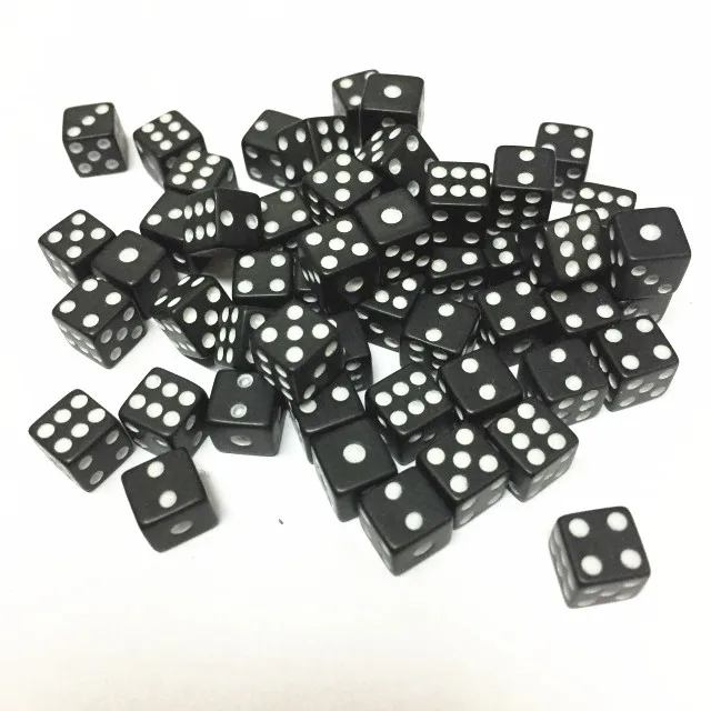 50Pcs/Lot Dices 8mm 6colors Plastic White Gaming Dice Standard Six Sided Decider Birthday Parties Board Game Drop Shipping