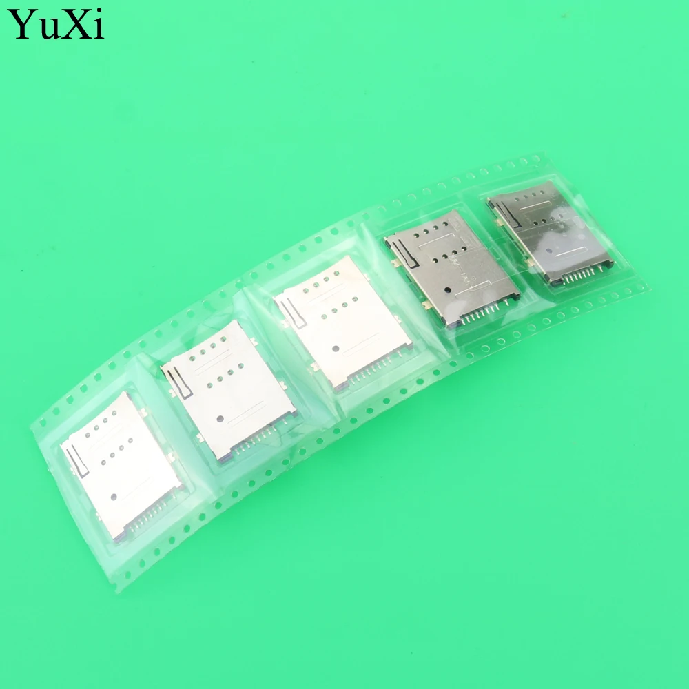 YuXi 10Pcs Sim Konektor Kartu 9Pin Selft Push Tipe untuk Tablet PC SIM Pemegang Tray Sim Soket Kartu 8 + 1P