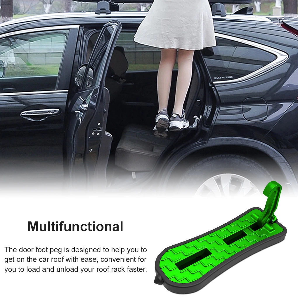 Foldable Car Roof Rack Step Car Door Step Multifunction Universal Latch Hook Auxiliary Foot Pedal Aluminium Alloy Safety Hammer