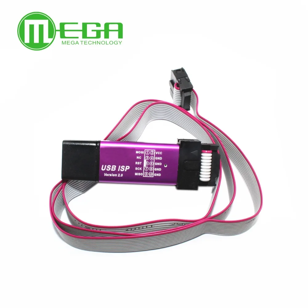 1pcs USB ISP USBasp USBisp Programmer for 51 AVR download support Win 7 Random color