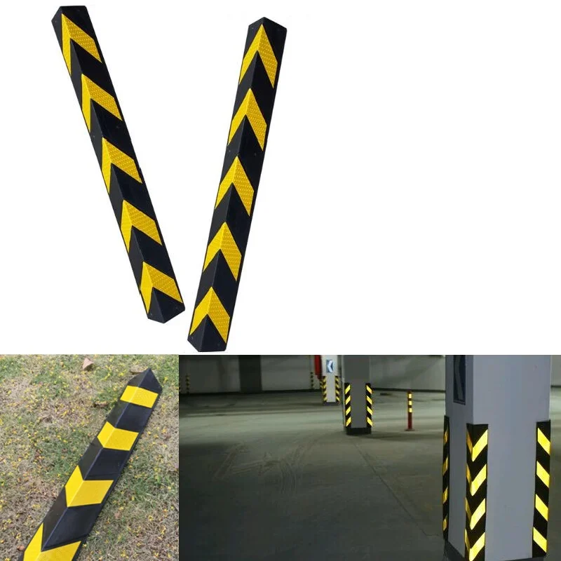 Imagem -02 - Fita de Borracha Refletiva Anti-colisão 60cm 8cm Pvc Proteção de Canto para Estacionamento Subterrâneo de Garagem à Prova de Choque Sinais de Aviso